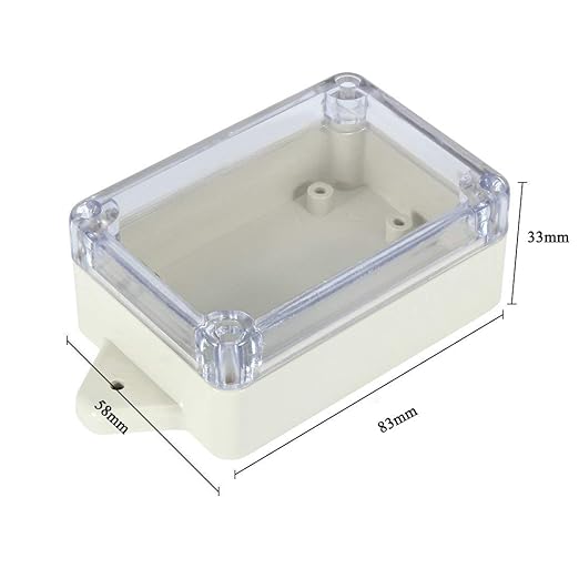YXQ 83x58x33mm ABS Junction Box Plastic Waterproof Dustproof Universal Project Enclosure Case Grey PC Transparent/Clear Cover with Hole Wall Hang(3.3 x 2.3 x 1.3 inches/3Pcs)