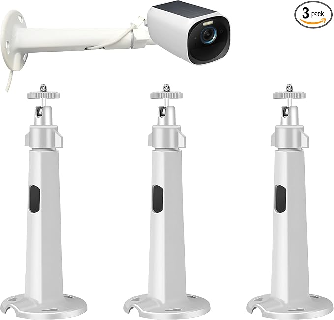 3PCS Extremely Long 7.8 in Camera Mount for eufyCam 2C/2C Pro, 3C/S300, for Ring Camera, for SoloCam S220/C210, Adjustable Wall Mount Brackets Indoor/Outdoor, Aluminum Alloy Rust-Proof and Durable