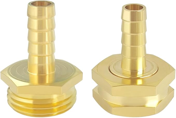 Hooshing 1/2" Garden Hose Repair Kit Male and Female Brass Hose Mender End Repair Connector with Clamps