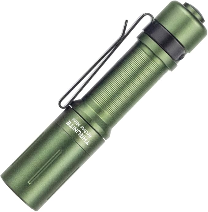 ThruNite Archer Mini Pocket EDC Pen Flashlight, USB-C Rechargeable Mini LED Flashlights, 405 Lumens Slim Pen Light with Clip for Inspection, Everyday Carry and Emergency Use - Dark Green Cool White