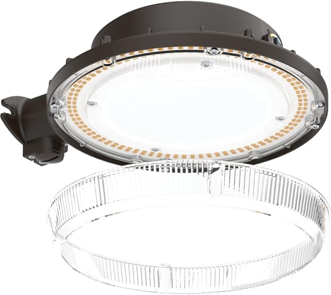 Lithonia Lighting BarnGuard LED Barn Light, Dusk to Dawn Outdoor Lighting with Adjustable Color Temperature, Wall or Pole Mountable Yard Light Fixture, MVOLT, Aluminum, Dark Bronze