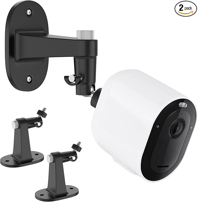 2Pack Adjustable Mount for Arlo Essential 2K Indoor/Outdoor(2nd Generation), for Arlo Pro 5S/Pro 4/Pro 3/Pro 2/Pro/Arlo Ultra2/Ultra/Arlo Essential Spotlight Camera, No-Drill Security Wall Mount