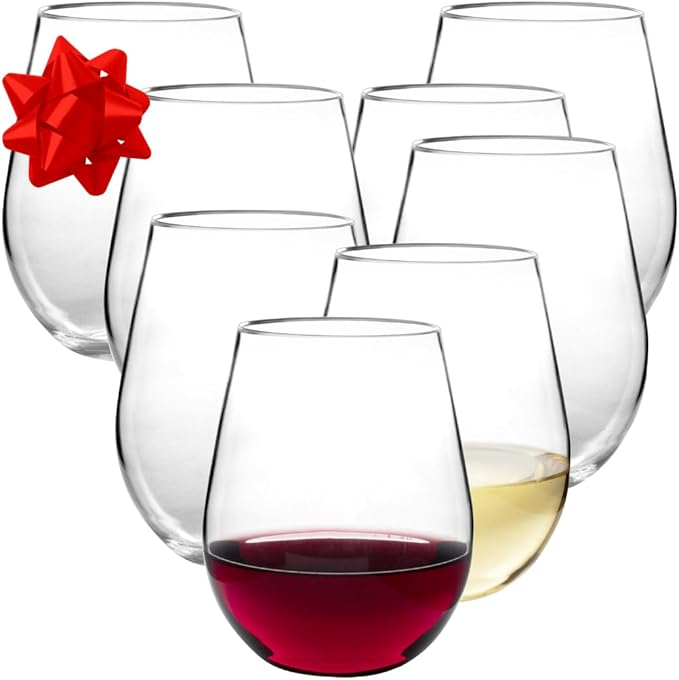 D'Eco Unbreakable Tritan Wine Glasses, 20 oz (Set of 8) – Shatterproof, Crystal-Clear, BPA-Free Plastic Tumblers – Indoor & Outdoor Cups for Entertaining & Parties - Mothers Day Gift for Mom
