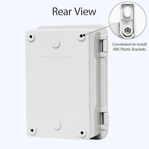 Junction Box, ABS Plastic IP65 Waterproof Dustproof Universal Electrical Enclosure, Hinged Shell Outdoor and Indoor Project Box, 5.9"x 3.9"x 2.8"(150x100x70mm), 2 Pack