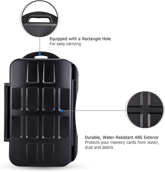 JJC 28 Slots Portable Memory Card Case Holder Storage for 8 SD SDHC SDXC Card, 16 Micro SD TF Card and 4 CF Cfast Card, Water-Resistant & Shockproof