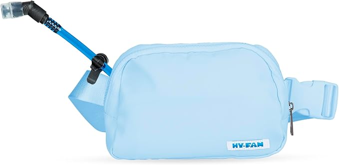 HY-FAN Kenai Hydration Cross Body with Bladder, 17oz BPA-Free, Hands-Free Design, Secure Pockets, Ideal for Travel, Daily Use and More (Light Blue)