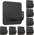 Emergency Fire Blanket Wall Hooks，Waterproof Stainless Steel Adhesive Hooks for Home Kitchen Bathroom Office and Outdoor (Black, 8 Pack)