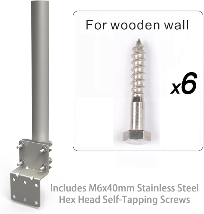 Technical Pole Mount Accessory for Outdoor Antennas (Signal Booster, Yagi, Expansion Kit) & Weather Station – Stronger Structure with Double U-Bolts (Pole OD 1 1/4", 15 3/4" Length)