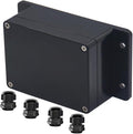 Project Box ABS Black Electrical Boxes IP65 Outdoor Waterproof Box Electronic Junction Box Fixed Ear Power Enclosure with Cable Glands for DIY Project 4.53 x 3.54 x 2.17 inch (115x90x55mm)