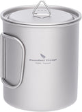 Boundless Voyage Titanium Camping Mug with Lid 300ml 450ml 750ml Lightweight Folding Handle Cup for Outdoor Backpacking Hiking Travel Durable Portable (750ml)
