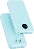 Portable Charger 40,800mAh Power Bank,25W PD QC 4.0 Fast Charging Portable Phone Charger with Built-in Cables,LCD Display USB C Travel Essentials Battery Pack for iPhone 17/16/15/14,Android Samsung