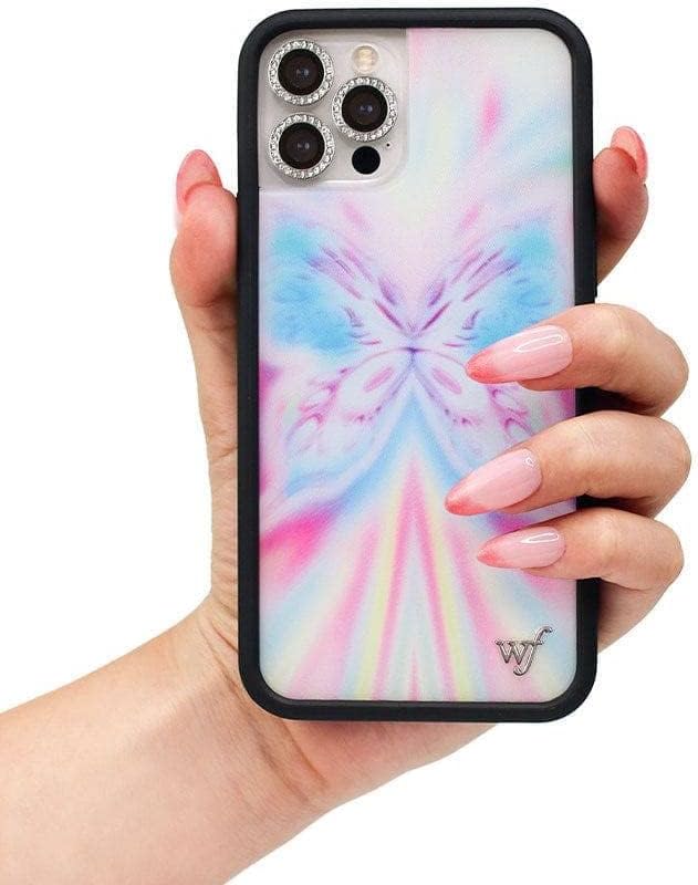 Wildflower Cases - Compatible with iPhone 13 Pro | Protective Black Bumper, 6.5ft Drop Test Certified, Women Owned Small Business | Purple, White, Aura, Modern, Trendy, Cute | Manifest