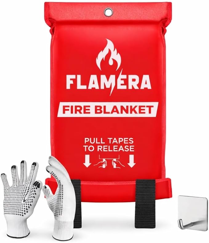 Emergency Fire Blanket for Home and Kitchen | 40"x40" Fireproof and Fire Suppression Blanket | Fiberglass Fire Blankets for Home Safety, Camping, and Office - Fire Retardant Blankets for Fires
