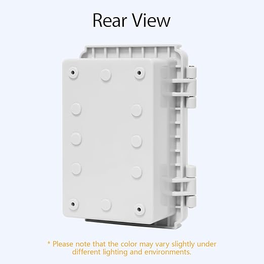 LeMotech Electrical Box, IP67 Waterproof Hinged Cover Stainless Steel Latch Junction Box, ABS Plastic Electrical Enclosure with Mounting Plate,Wall Brackets, Cable Glands,5.9"x3.9"x2.8",Grey