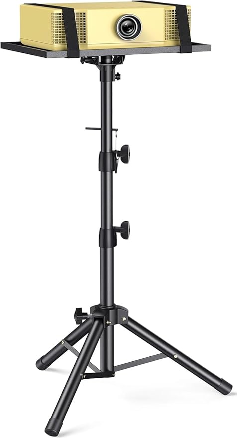 AMADA HOMEFURNISHING Height Adjustable Projector Tripod Stand for 26 to 51 inch, Foldable Laptop Tripod Stand, Portable Outdoor Projector Stand for Laptop, Projector, DJ, or Sheet Music-AMPS02