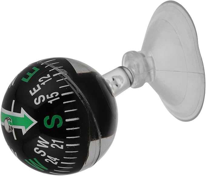Amosfun Car Dashboard Compass with Suction Cup Portable High Precision Navigation Compass for Automotive and Boat Use Ideal for Travel and Outdoor Activities Compact 2.83X1.49X1.49 Inch