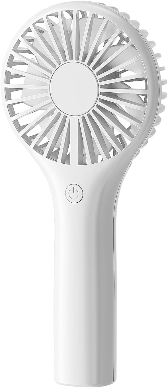 TriPole Handheld Fan Mini Portable Fan with 3 Speeds, Powerful Personal Battery Hand Held Fan for Travel Trip Outdoor Concerts, Cute Small Rechargeable Lash Fan for Makeup Skincare Drying, White