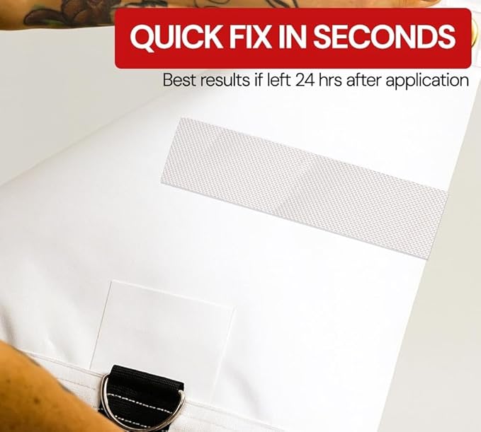 Mytee Products 2" x16' White Vinyl Tarp Repair Tape Kit – Heavy Duty 8.8oz Peel & Stick Waterproof Patch for Canvas, Tent, Awning, Boat Cover, RV & Truck Tarps, UV Resistant