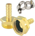 Hooshing 1/2" Garden Hose Repair Kit Male and Female Brass Hose Mender End Repair Connector with Clamps