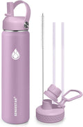 SENDESTAR Water Bottle Insulated Water Bottle 24 oz with Straw Lid Spout Lid Auto Flip Straw Top Cap for men and women