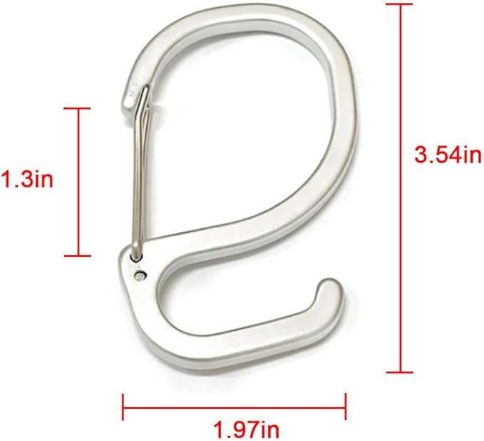 6 Pack S-Shaped Hooks with Clip Anti Drop S Hooks with Safety Buckle to Prevent Falls Multipurpose Aluminum S Hook for Hanging Plants, Closet, Kitchen Utensil, Bags