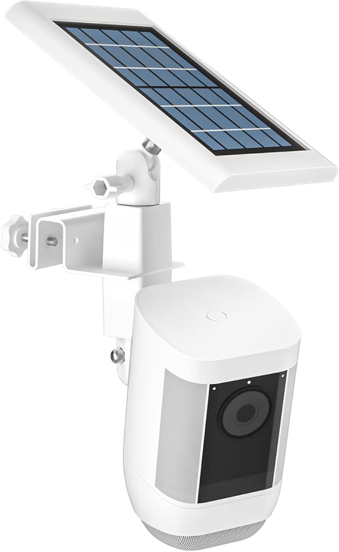 HOLACA 2-in-1 Weatherproof Gutter Mount for Stick Up Cam Pro Solar Panel, Spotlight Cam Pro Battery and Stick Up Cam Plus Battery Outdoor Mount Accessories for Ring Super Solar Panel (White)