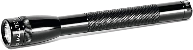 Maglite Mini LED Flashlight – Compact, Water-Resistant, Twist On/Off, 2-Cell AAA Battery-Powered – Black