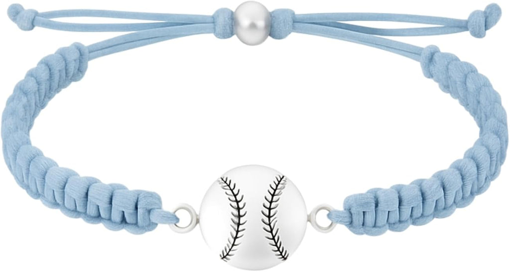 Sportybella - Baseball Bracelet, Baseball Jewelry, Adjustable Braided Baseball Bracelet, Baseball Gifts, Baseball Accessories