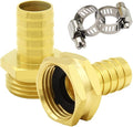 Hooshing 3/4" Garden Hose Repair Kit Solid Brass Water Hose Mender Male and Female Hose Connectors with Clamps
