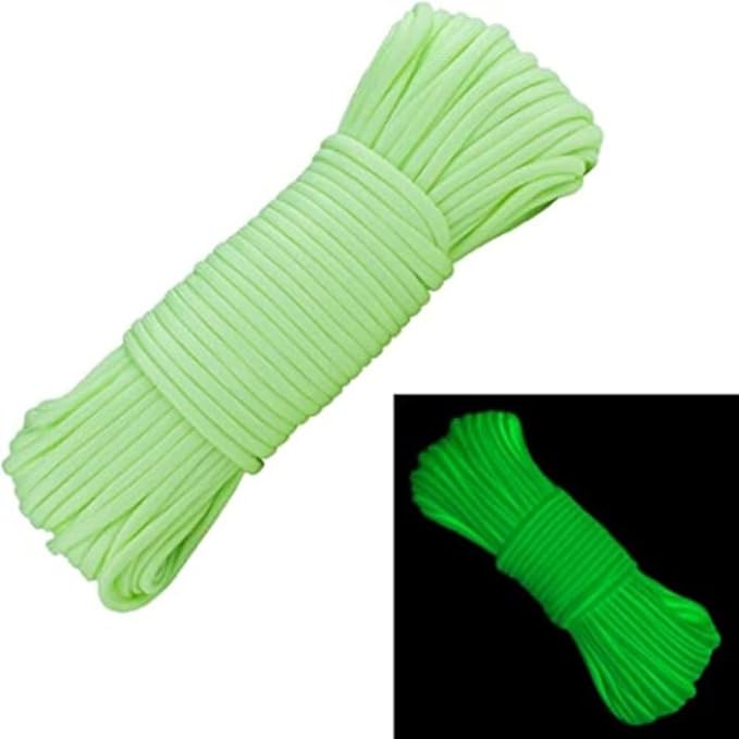 Glow in The Dark Zesty 550lb Paracord – 21 Strand Luminous Parachute Cord for Nighttime Outdoor Utility – 8 Colors and Length Options of 25', 50’, 100’, and 1,000’