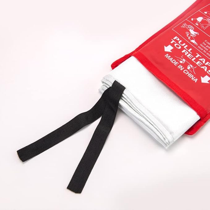 ISOP Fire Blanket Large 70 * 78 Inches – Fibreglass Fire Retardant Blanket – A-Grade Survival – Fire Suppressant Blankets – First Aid – Rescue Tool for Home Kitchen - Emergency Wrap - Thermal Sheet