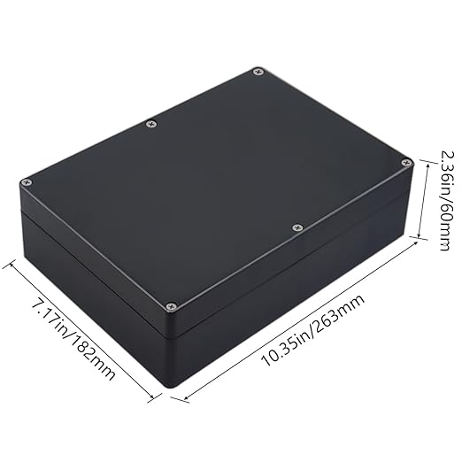Junction Box IP65 Waterproof ABS Plastic Electrical Project Case Power Junction Boxes, Project Box with 4 PCS M16 Cable Glands 10.35x7.17x2.36 inch (263 x 182 x60 mm)