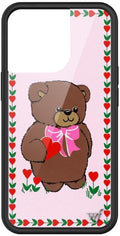 Wildflower Cases - Compatible with iPhone 13 Pro | Protective Black Bumper, 6.5ft Drop Test Certified, Women Owned Small Business | Pink Aesthetic Girly Animal | Guizio Collab - Teddy Bear