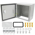 IP66 Waterproof & Dustproof Electrical Junction Box,12 * 12 * 8 Inch Metal Electrical Box with Lock and Mounting Plate for Indoor & Outdoor Use(300 * 300 * 200mm)