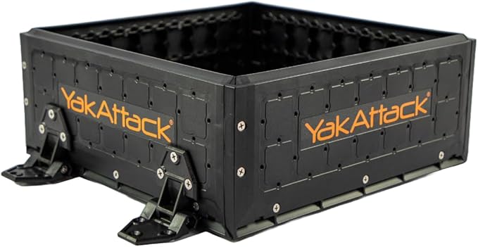 YakAttack ShortStak Upgrade Kit for BlackPak Pro | 13" x 13" – Black | Stackable Kayak Crate Add-On with GridLoc Panels, Hinges & Latches | Not Standalone | Made in USA
