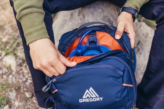 Gregory Inertia 18L H2O Unisex Day Hiking Backpack with included Water Reservoir/Bladder, One Size Fits All, Indigo Blue