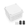 SuperInk IP65 Junction Box, 1PK White Outdoor Electrical Enclosure for Electronics, ABS Plastic Waterproof Project Case for DIY & Sensor Wiring, 3.9" x 3.9" x 2.8" (100x100x70mm)