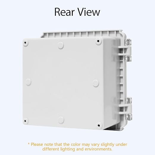 LeMotech Electrical Box, IP67 Waterproof Hinged Clear Cover Stainless Steel Latch Junction Box, ABS Plastic Electrical Enclosure with Mounting Plate,Wall Brackets, Cable Glands,5.9"x5.9"x3.5",Grey