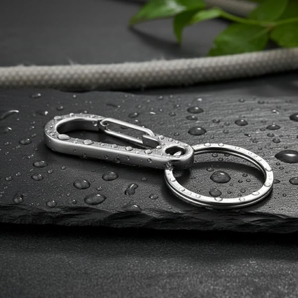 Stainless Steel Carabiner Keychain, Quick Release Heavy Duty Key Clip for Purse, Car, Motorcycle, Key Chain Rings Kit