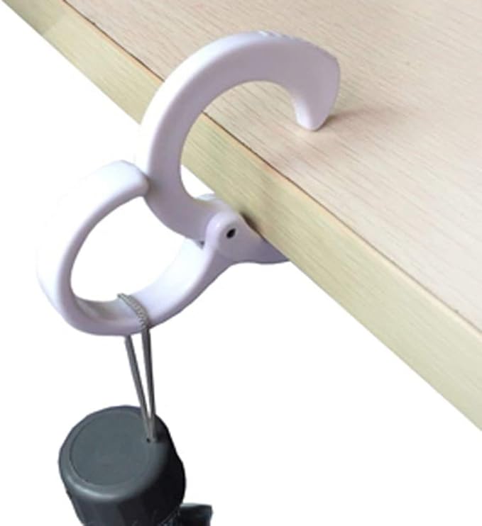 White Hanging Hooks, Multi-Purpose Hanging Hooks Hangers,Table Edge Hook,Hook Clip,Hanging Clips Hook,Windproof Hook, for Home, Office, Workshop, Exhibition(6 PCS, White)