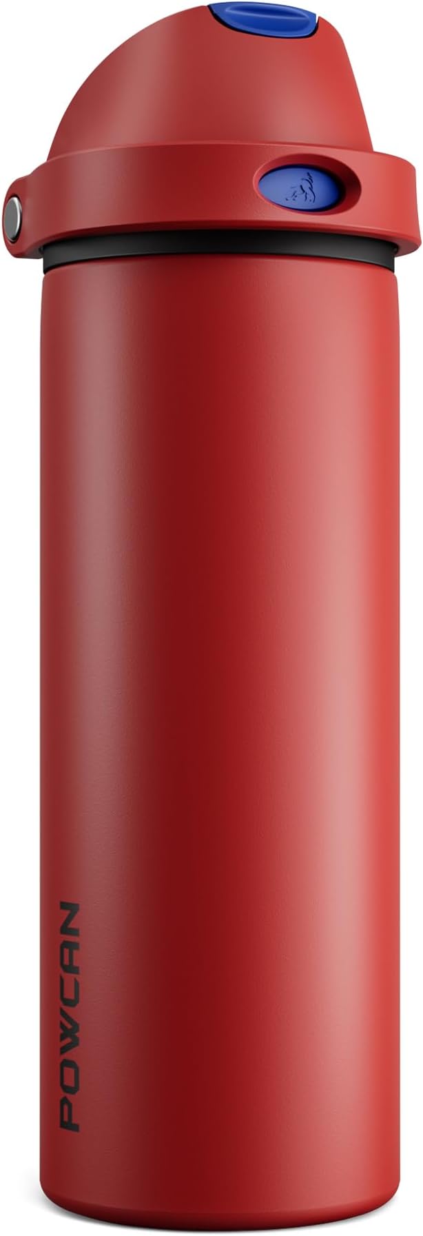 POWCAN 24 oz Steel Water Bottle: 2-in-1 Push-Button Spout & Flip Straw, Leakproof, Cold 24 Hrs, Fits Car Cup Holder, Insulated Water Bottle for Travel, Gym, School, Sports Gift (Midnight Web)