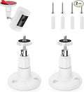 2 Pack Ring Camera Mount Bracket for Ring Stick Up Cam, Ring Outdoor Cam Plus , Ring Indoor Cam | 360° Adjustable Wall Mount or Celling Mount , No Drill , Weatherproof (White)