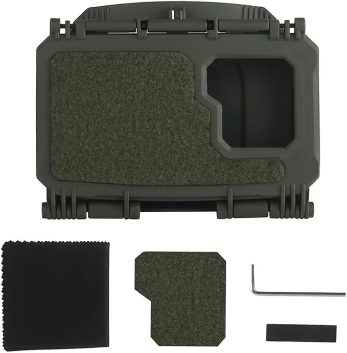 Tactical Phone Case Universal Integrated Phone Clamp MOLLE Holder, Cell Phone Chest Mount with Viewing Window for Map Navigation Airsoft Hunting Vest Plate Carrier Outdoor Hiking