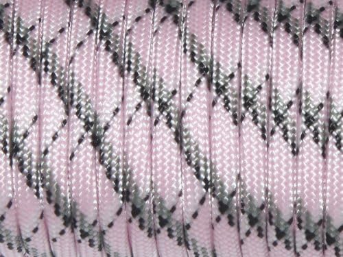 7 Strand Core 550lb Paracord Parachute Cord Lanyard Mil Spec Type III-100ft (Pink Camo(34#))