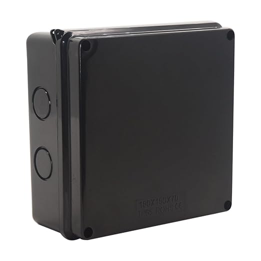 Project Box IP65 Waterproof Dustproof Junction Boxes ABS Plastic DIY Electronic Case, Indoor & Outdoor Electrical Box Power Cord Enclosure Black 150x150x70mm