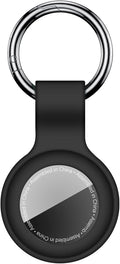Linsaner 1|2|4 Pack Holder for AirTag 2nd Gen (2026) & 1st Gen, Silicone Case Keychain Key Ring, Protective Cover for Apple for Air Tags, GPS Finder Accessories for Bags, Pets, Kids, Luggages, Black