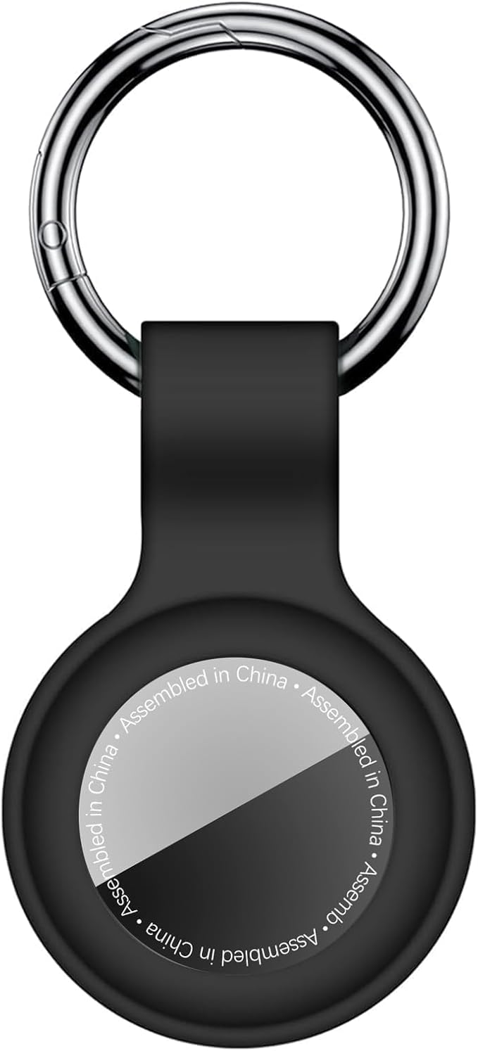 Linsaner 1|2|4 Pack Holder for AirTag 2nd Gen (2026) & 1st Gen, Silicone Case Keychain Key Ring, Protective Cover for Apple for Air Tags, GPS Finder Accessories for Bags, Pets, Kids, Luggages, Black