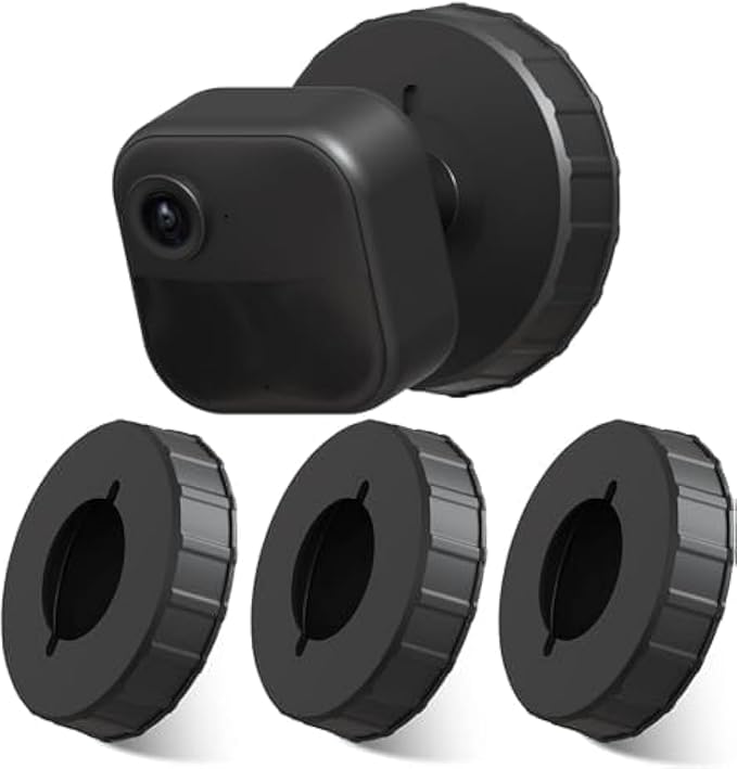 ZHANDEYUA Adhesive Wall Mount for Blink Camera Mount No Drilling Screwing Bracket for Blink Outdoor/Blink Mini/Blink Indoor Camera Round Mount Cameras Quick Paste Installation,Black-3 Pack