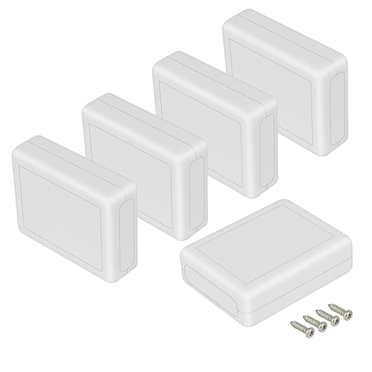 LeMotech Project Box 5 Pieces ABS Plastic Electrical Project Case Small Junction Box for Electronics White 3.54 x 2.75 x 1.10 inch (90 x 70 x 28 mm)