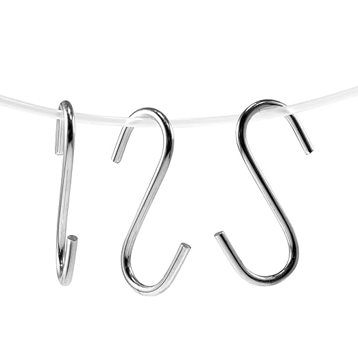 PATIKIL 1" S Shaped Hooks, 12 Pack Multipurpose S Hanging Hooks for Hanging Items in Your Home, Garage, Workshop, Silver Tone